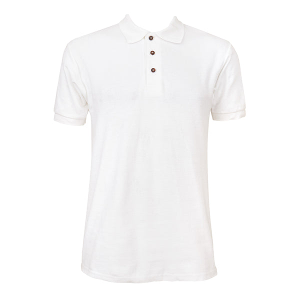 Playera tipo 2024 polo blanca hombre