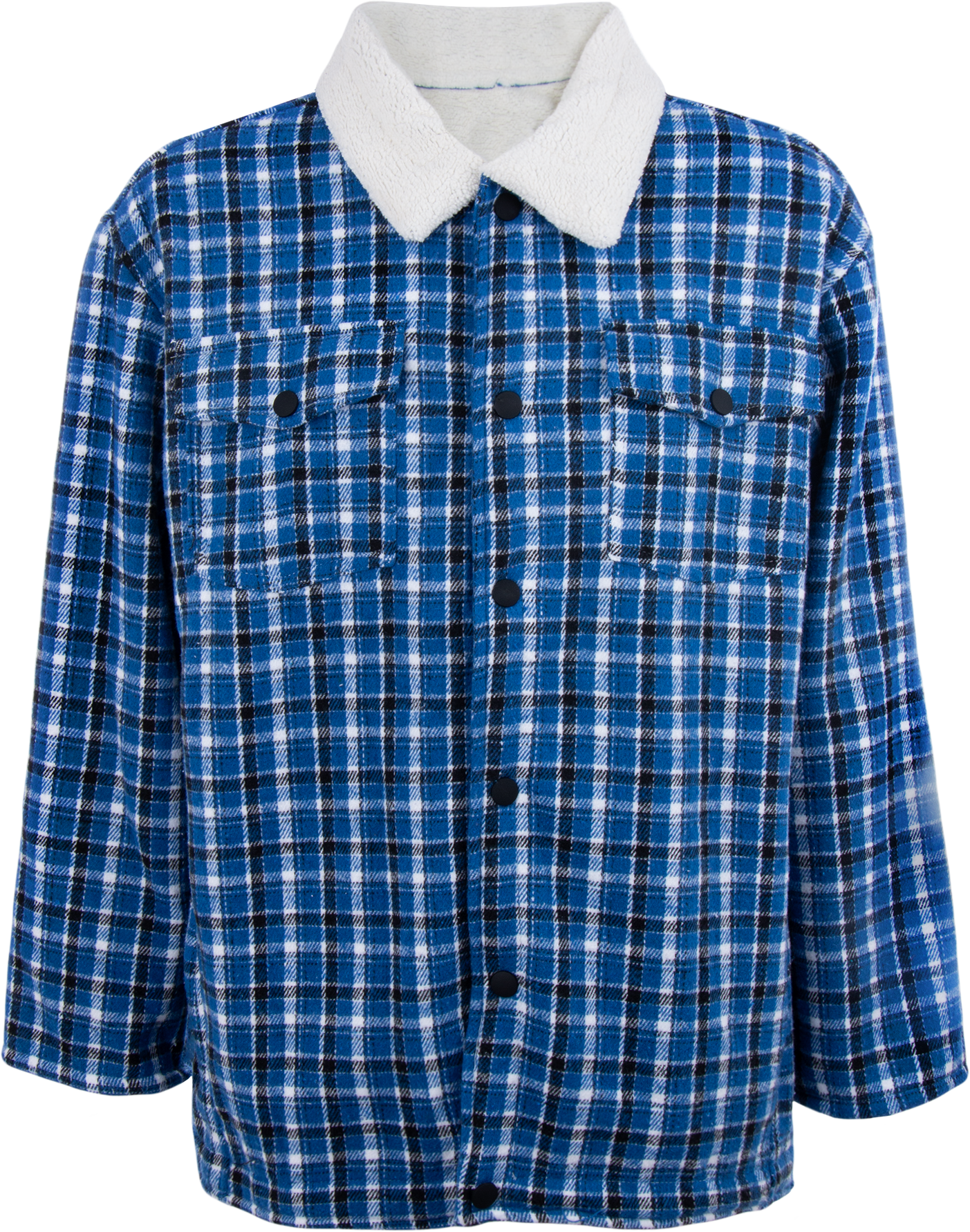 Sobrecamisa Cuadros Azul Interior Sherpa Caballero