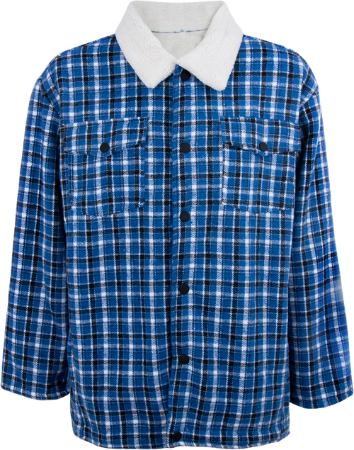 Sobrecamisa Cuadros Azul Interior Sherpa Caballero