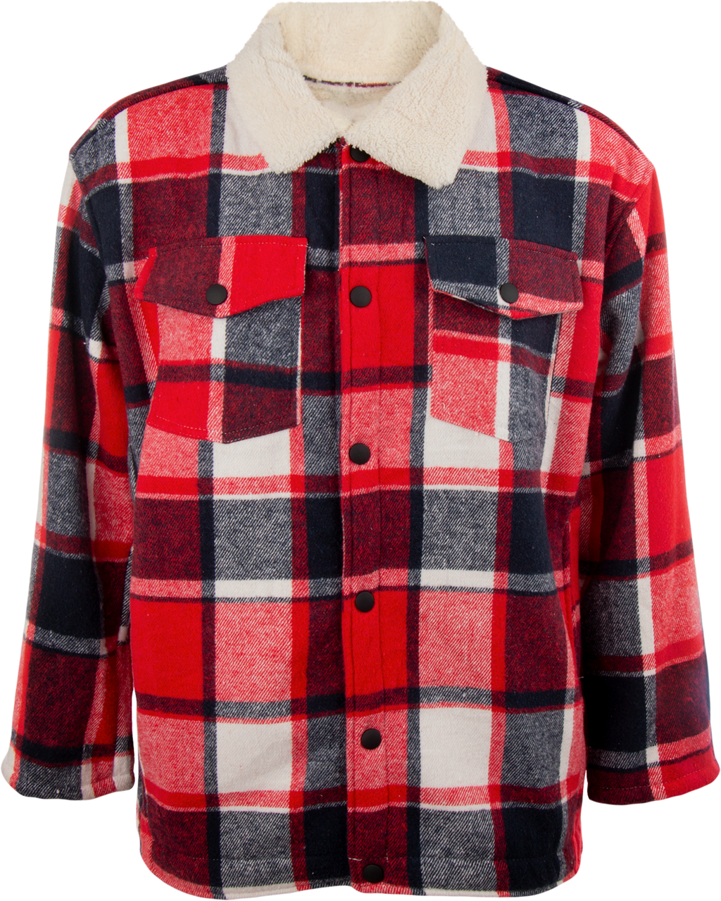 Sobrecamisa Cuadros Rojo Interior Sherpa Caballero