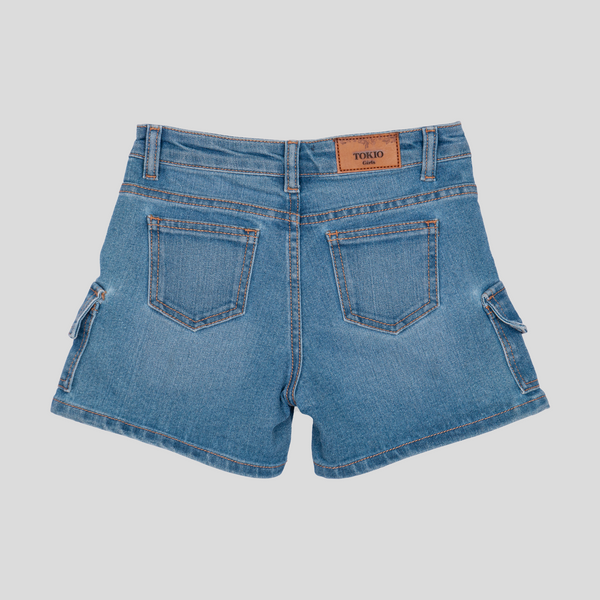 SHORT MEZCLILLA CARGO PARA NIÑA