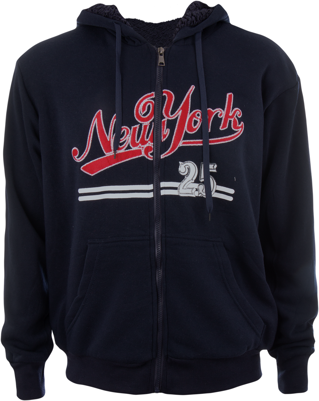 Sudadera con Cierre y Gorro Sherpa Bordada Caballero