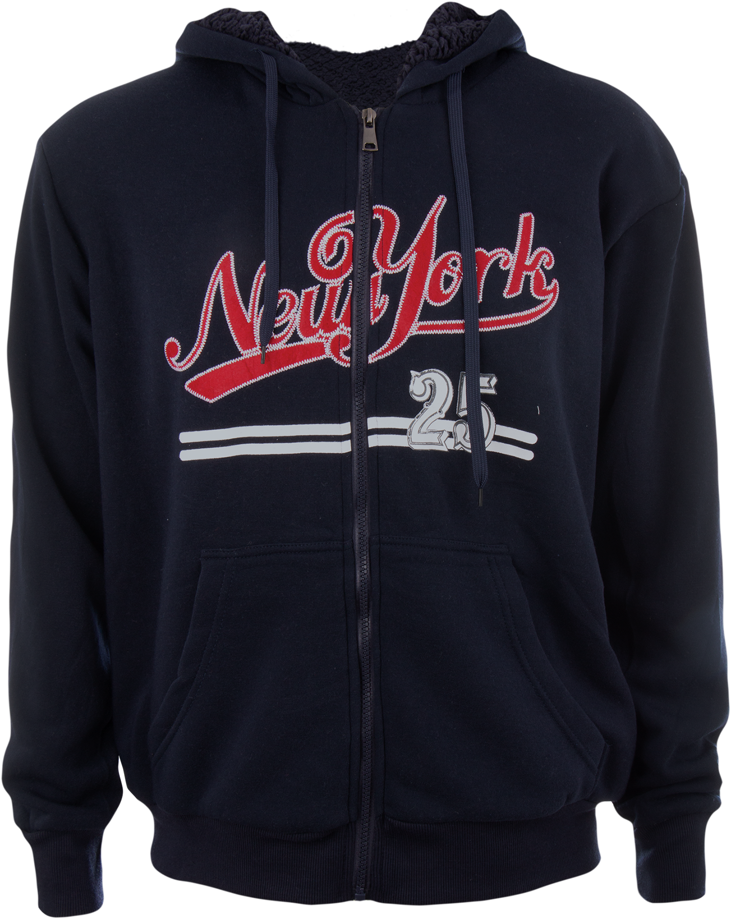 Sudadera con Cierre y Gorro Sherpa Bordada Caballero