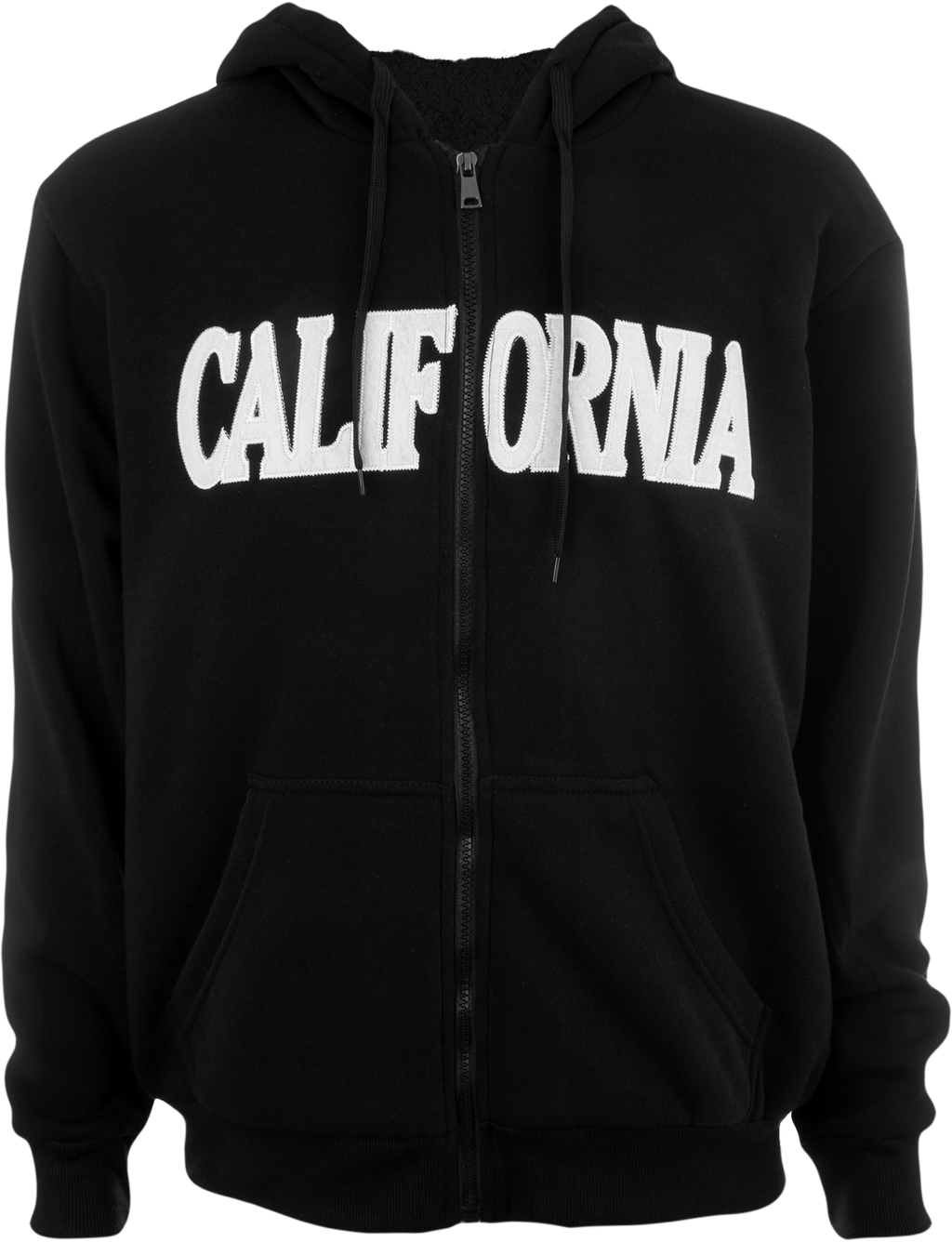 Sudadera con Cierre y Gorro Sherpa Bordada Caballero