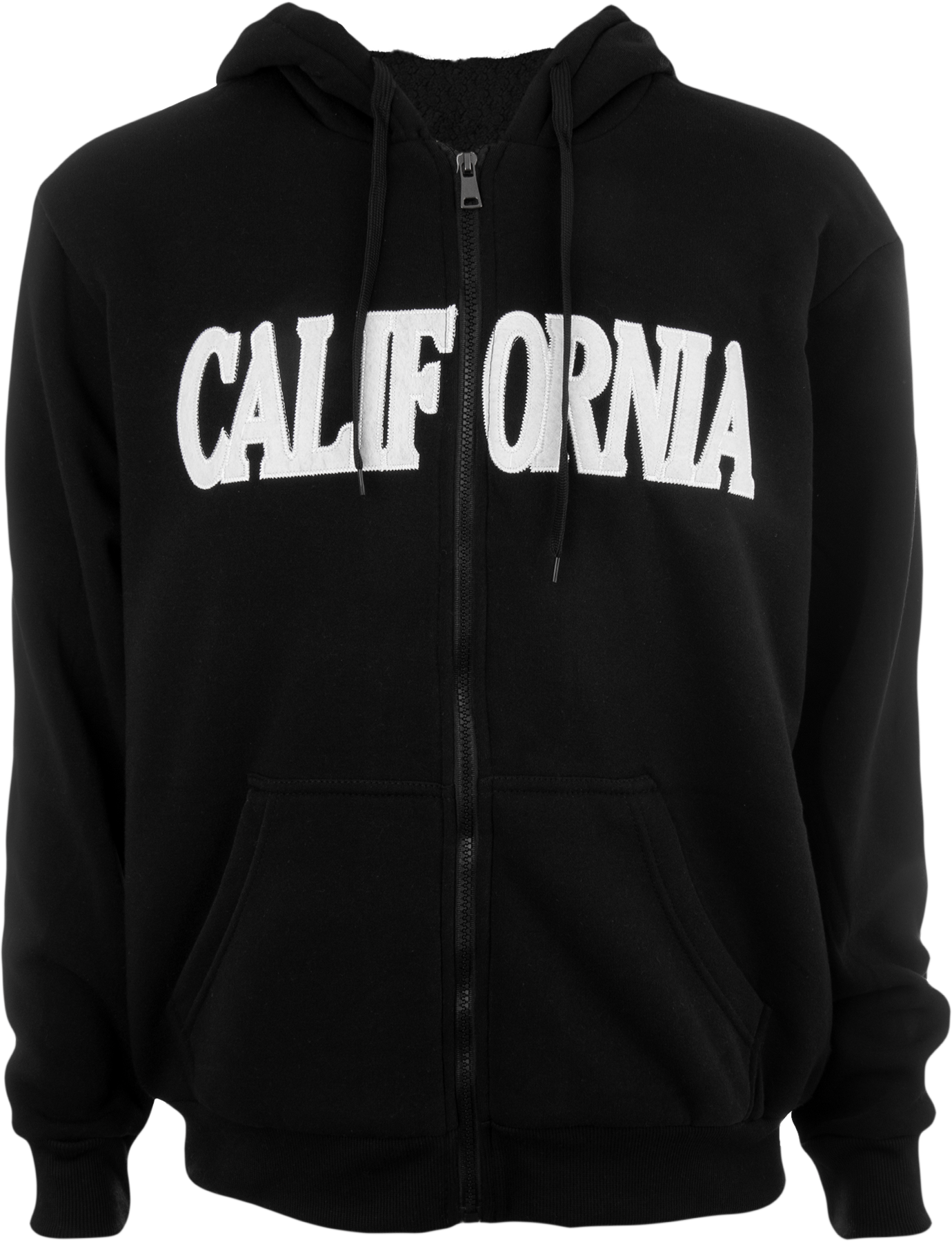 Sudadera con Cierre y Gorro Sherpa Bordada Caballero