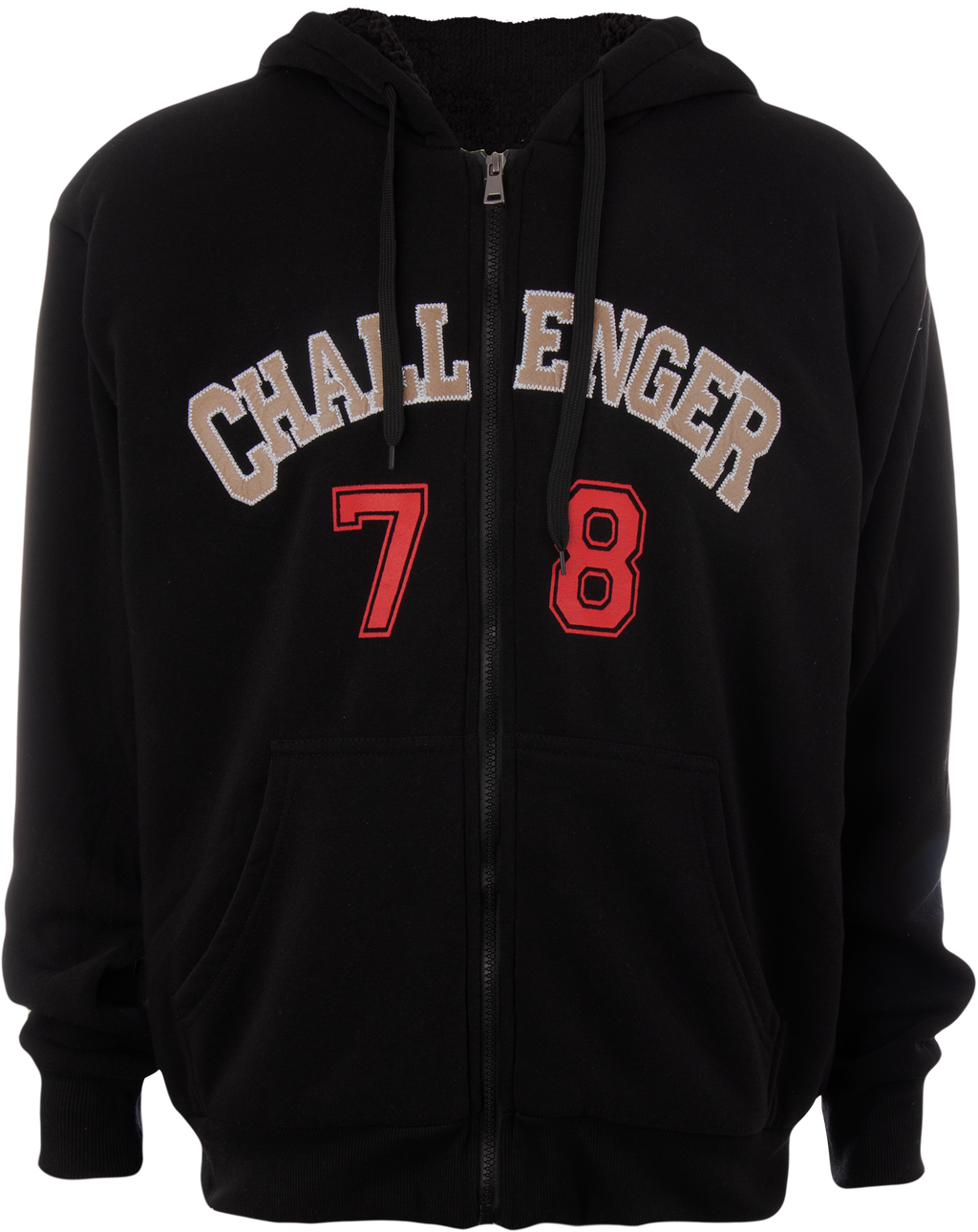 Sudadera con Cierre y Gorro Sherpa Bordada Caballero