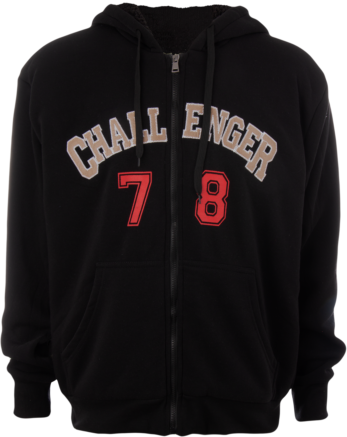 Sudadera con Cierre y Gorro Sherpa Bordada Caballero