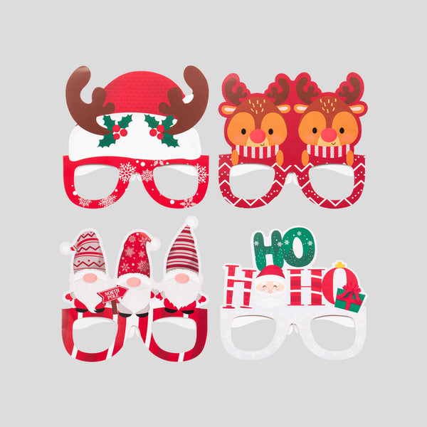 LENTES NAVIDEÑOS DE 4 PZAS